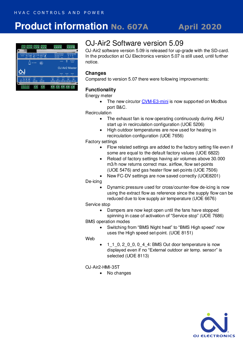 

607A OJ Air2 SW 5.09 Apr 2020

