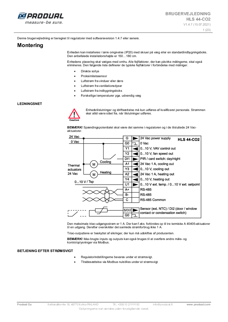 

HLS44 CO2 210715 Brugervejledning da

