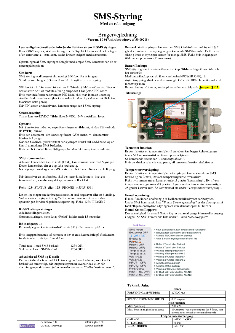 

Brugervejledning SMS50 017 1

