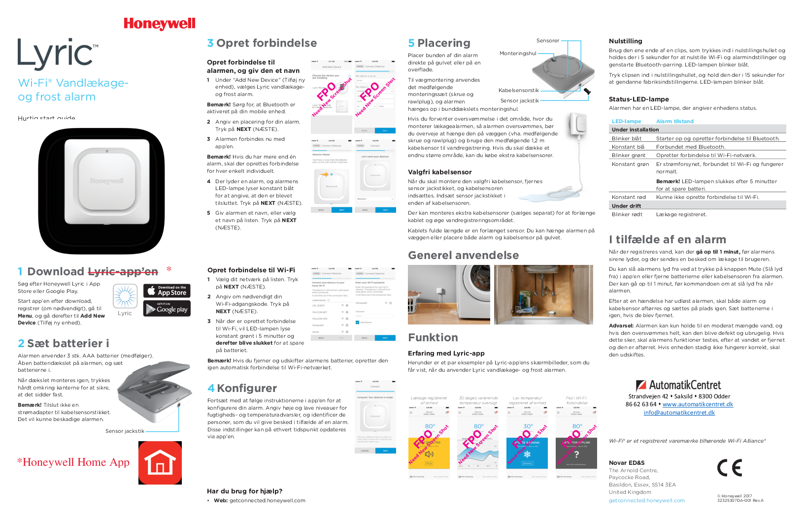

Vandlækage frostalarm Brugsvejl DK

