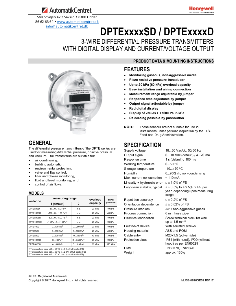 

DPTExxxxSD   DPTExxxxD EN

