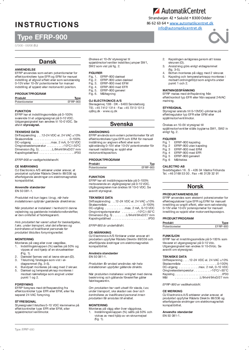 

EFRP 900 Instruktion


