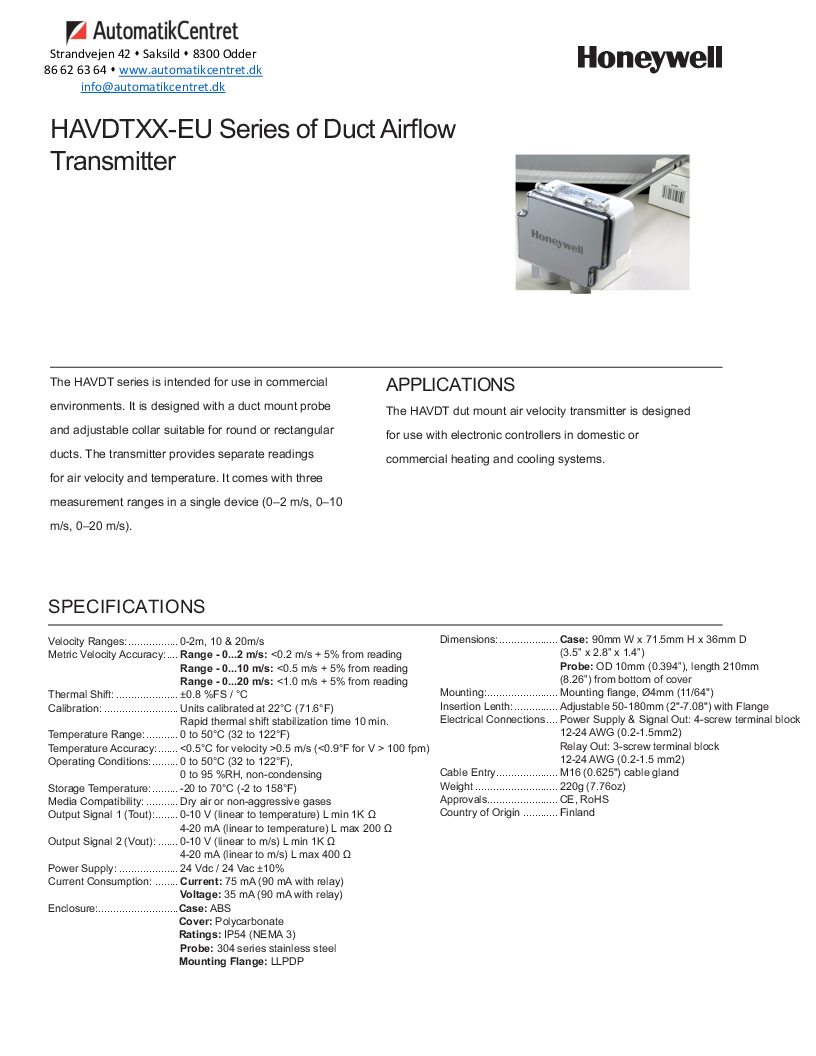 

HAVDTXX EU datablad Eng

