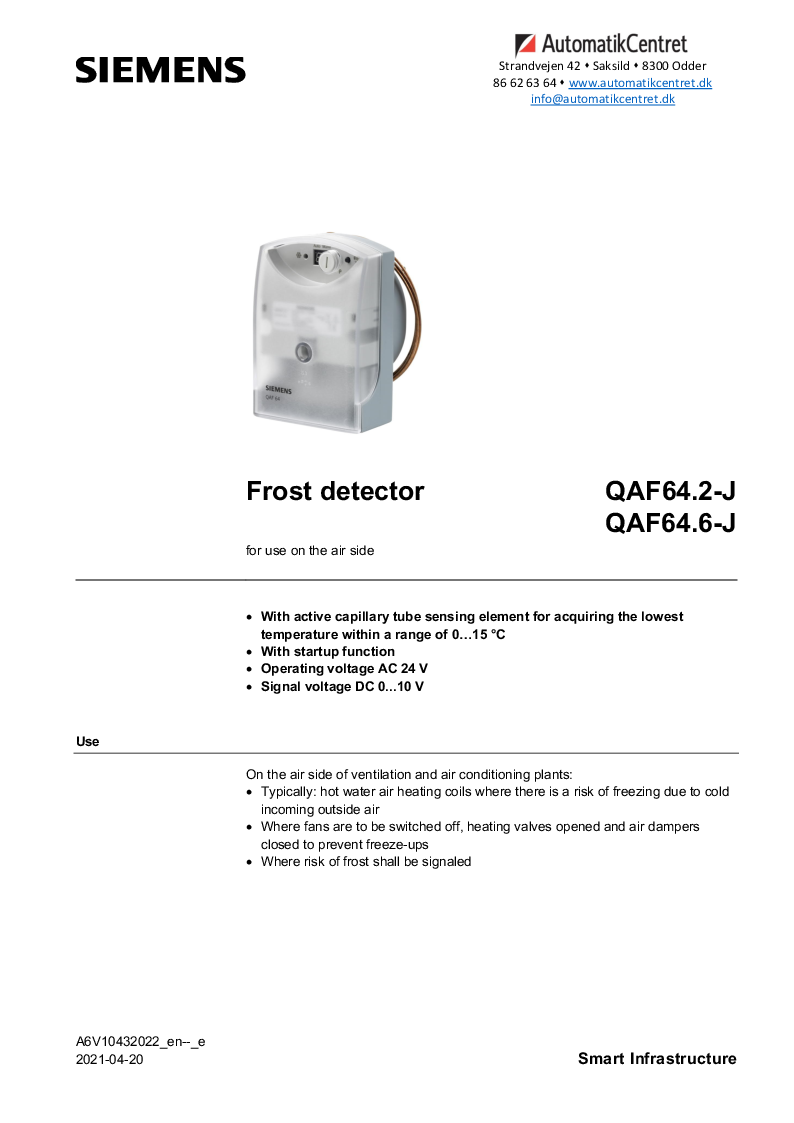 

QAF64 Frosttermostat

