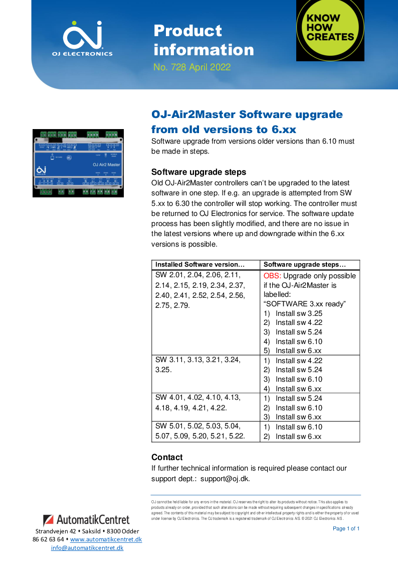 

728A OJ Air2Master SW Upgrade 2.0 to 6.xx Apr 2022

