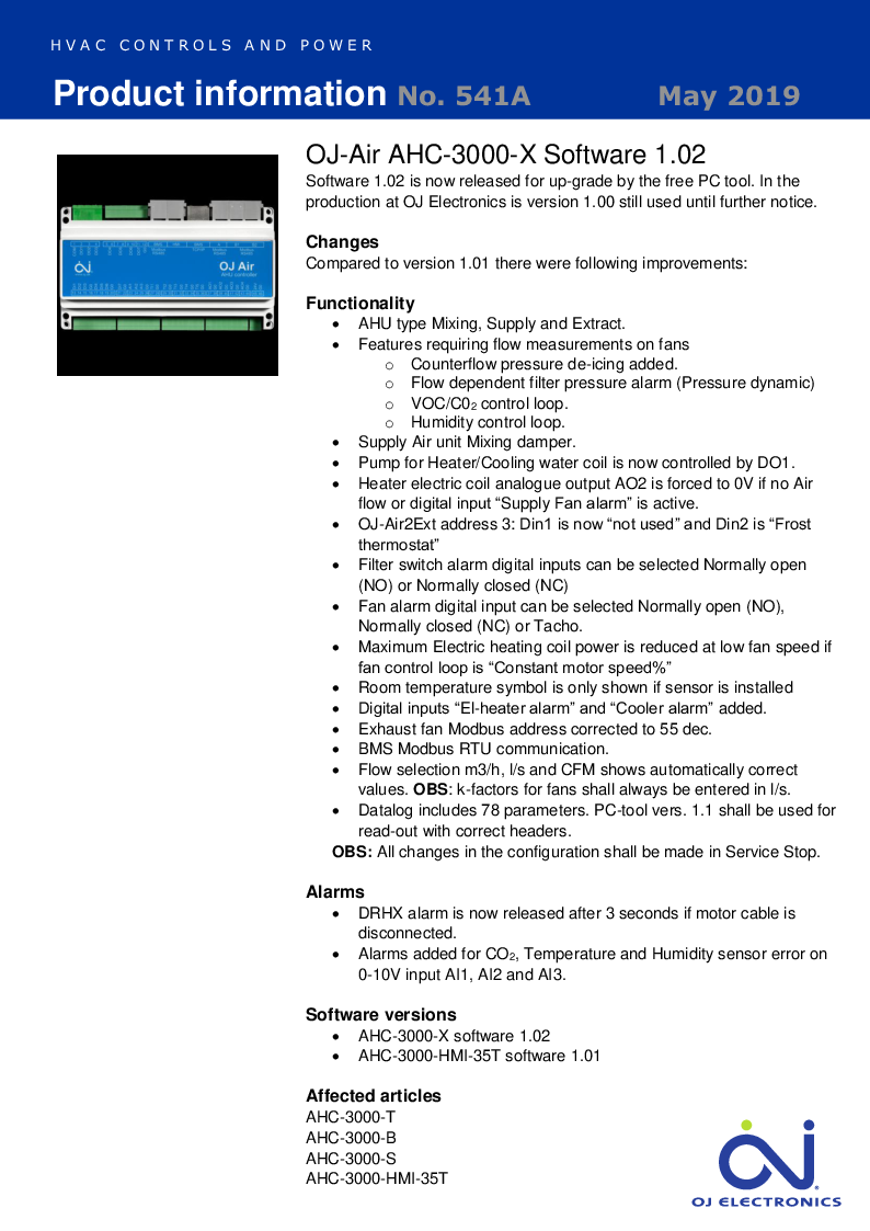 

541A AHC 3000 X SW 1.02 May 2019

