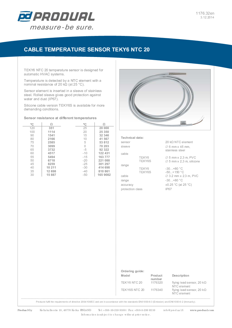 

TEKY6 NTC20 Datablad en

