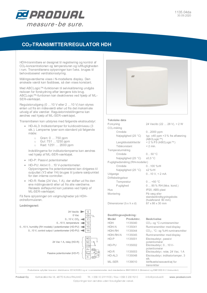 

HDH 200930 Datablad da

