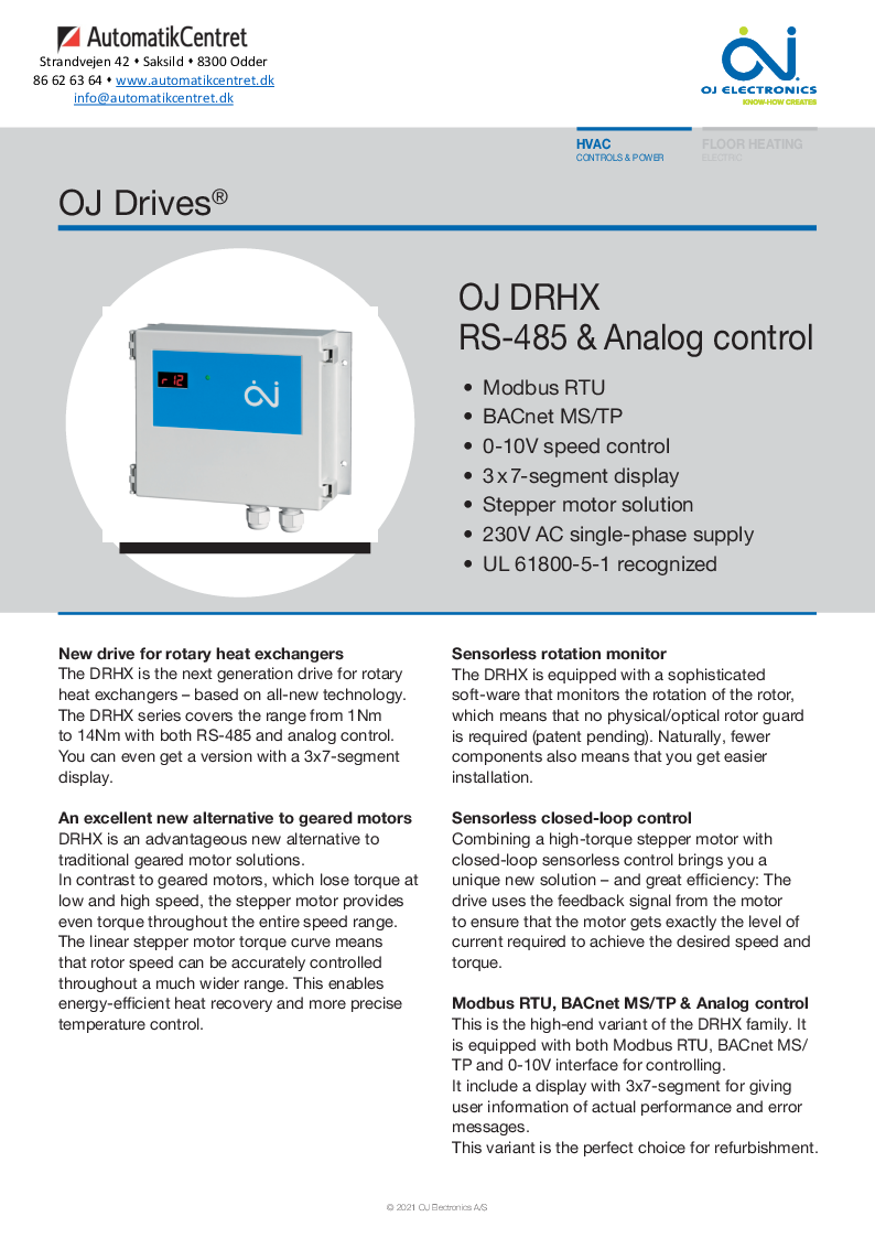

OJ DRHX RS 485 Analog control GB

