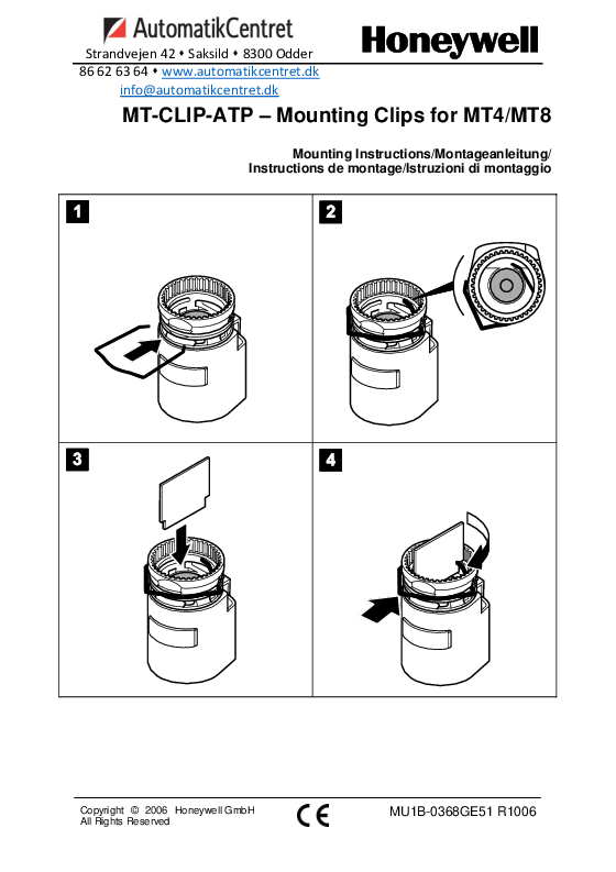 

Monteringsvejledning for MT CLIP ATP

