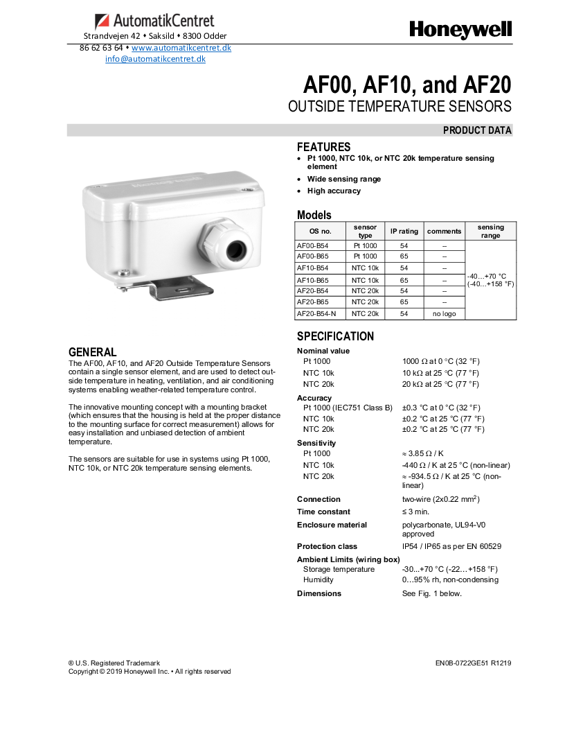 

Datablad AF00 AF10 AF20

