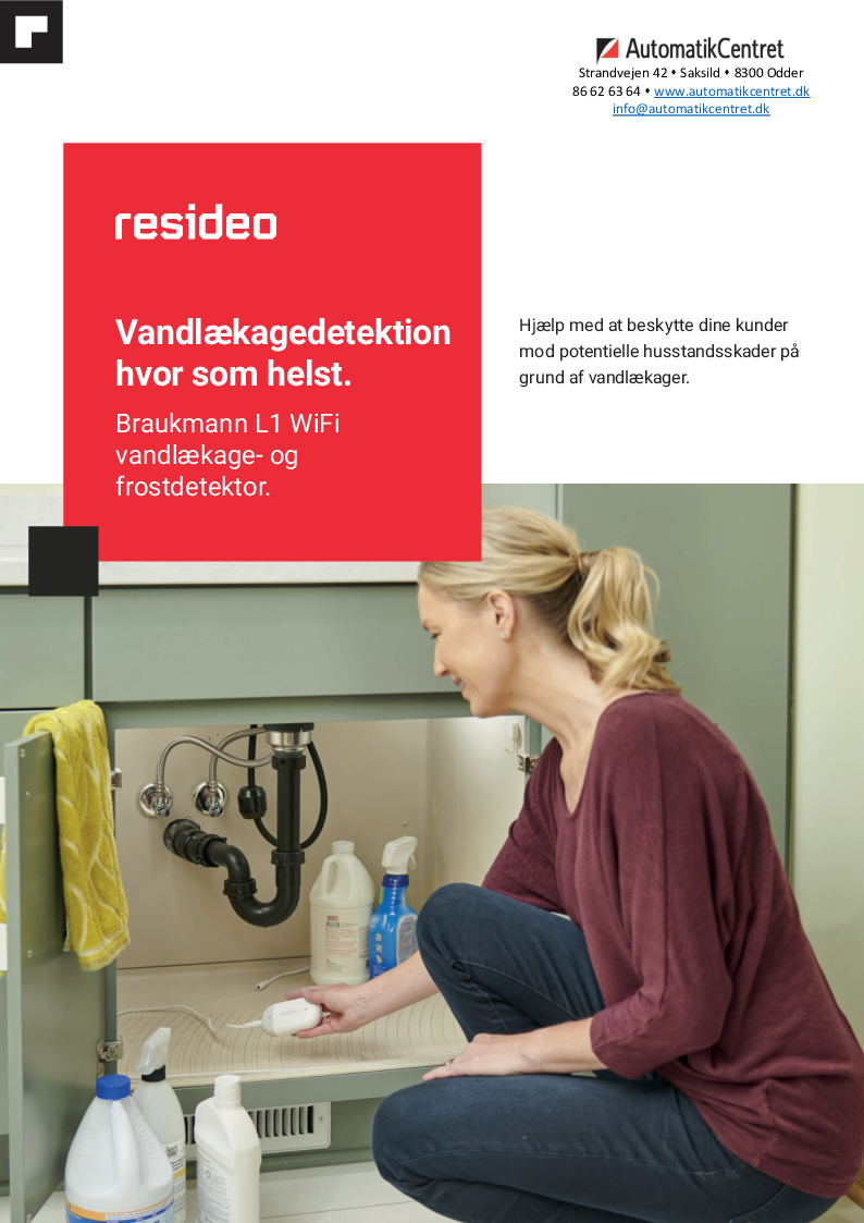 

Resideo L1 Vandlækage frost og temperatur alarm

