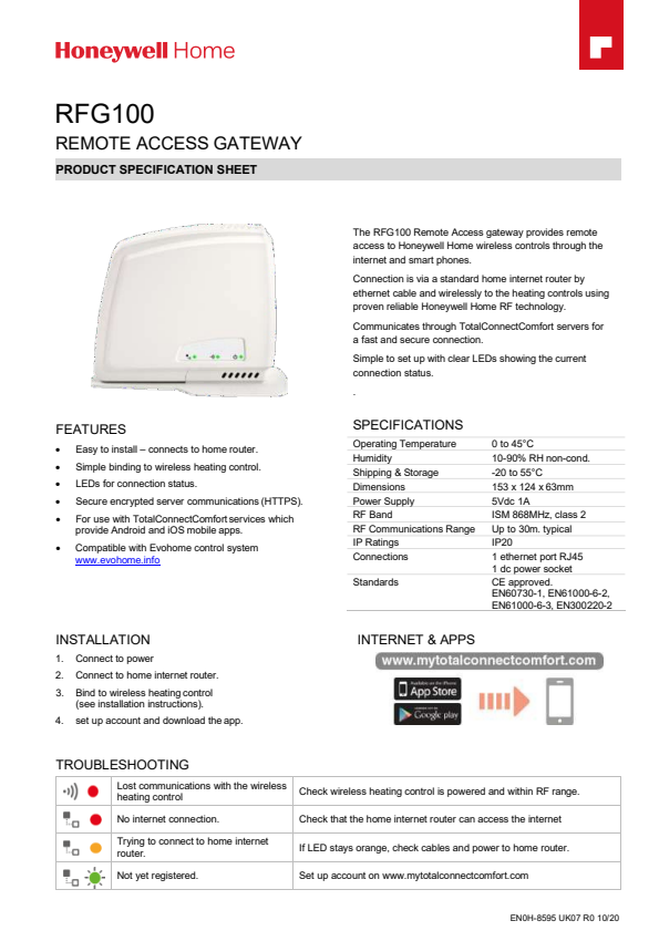 

Gateway Specification Sheet

