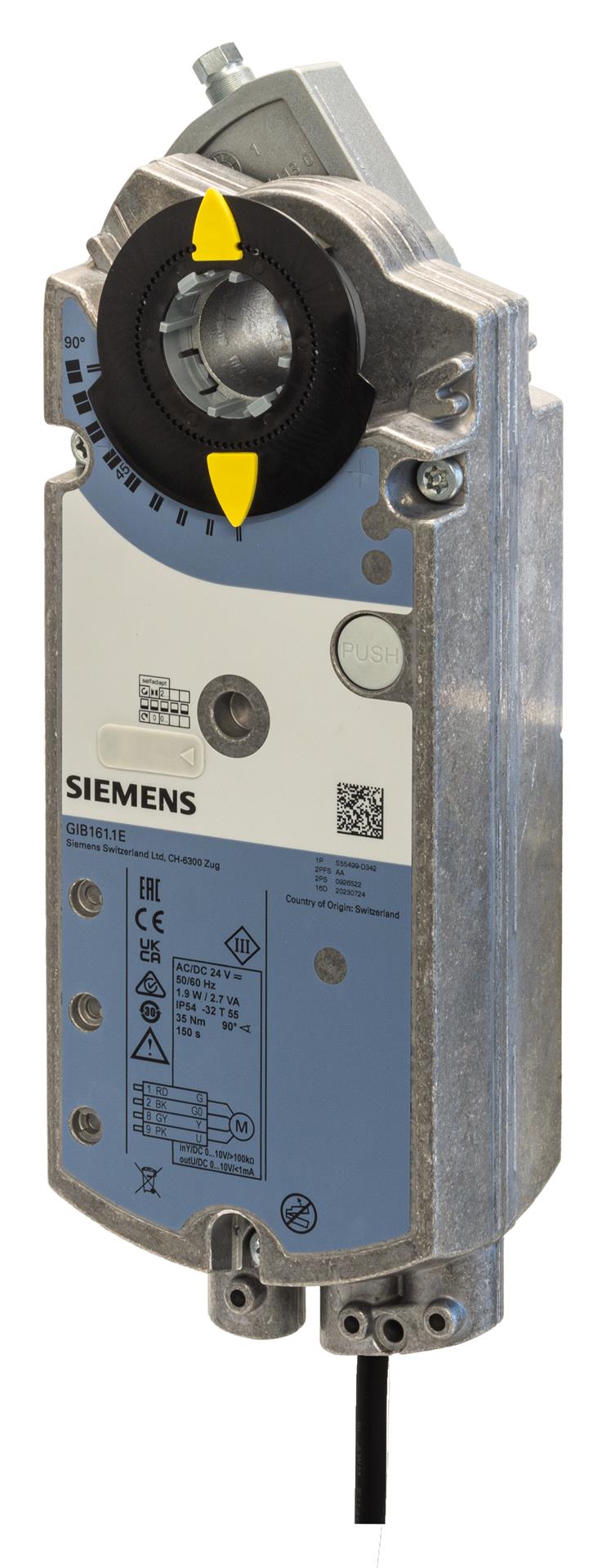 Spjældmotor 24Vac/dc 0/2-10 Vdc 35Nm | GIB161.1E